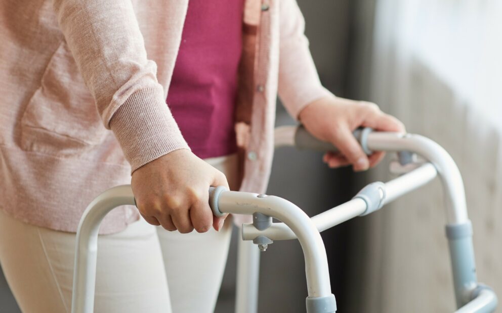 Woman using a walker