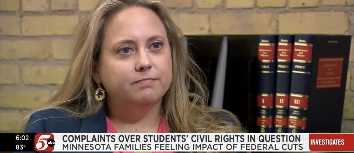 Woman being interviewed by news
