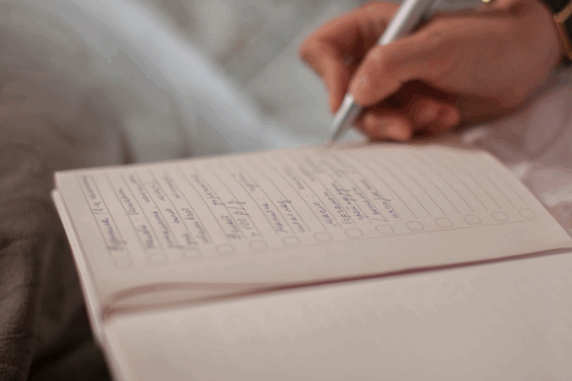 hand writing check list