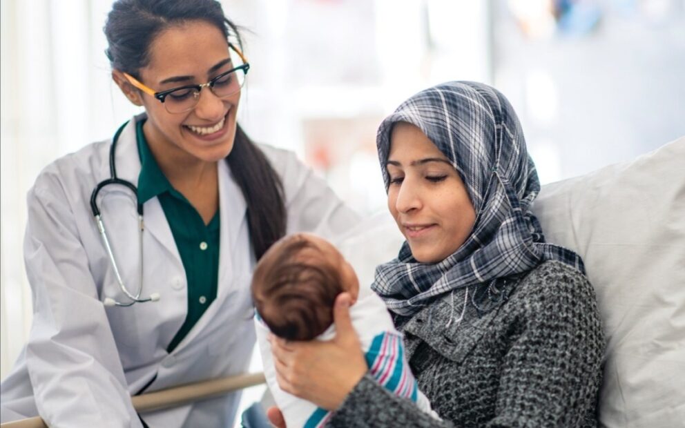 doctor with patient and child