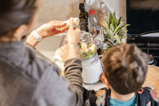 family cooking together