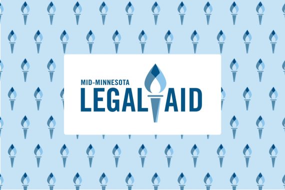 legal aid logo in blue torch background
