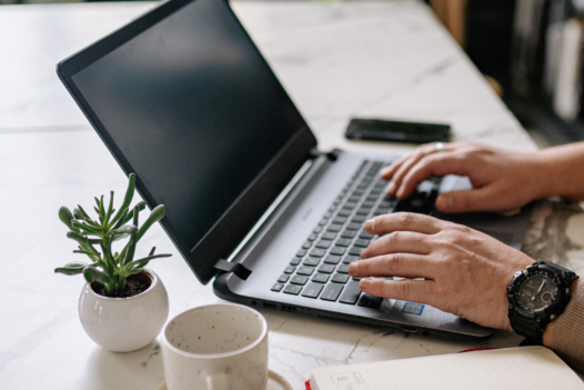 person working on laptop
