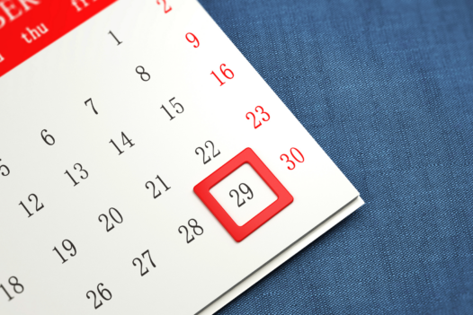 Friday marked on a calendar