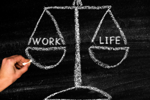 work life balance on chalkboard
