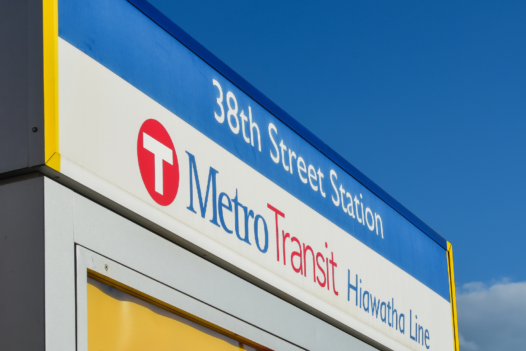 Metro transit station sign