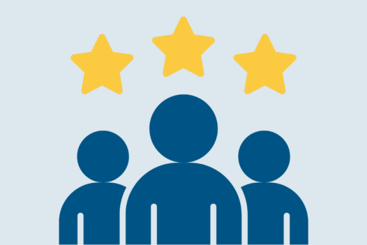 people icons with stars above